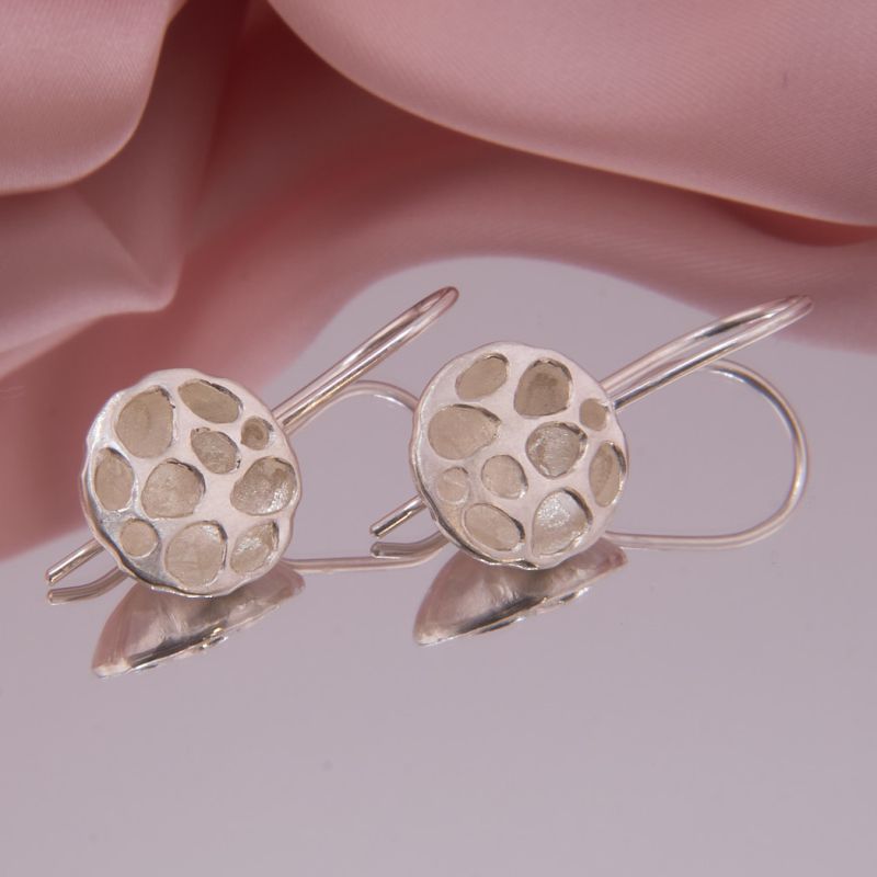 Preview: Lotusblüte Samenkapsel Ohrringe Silber